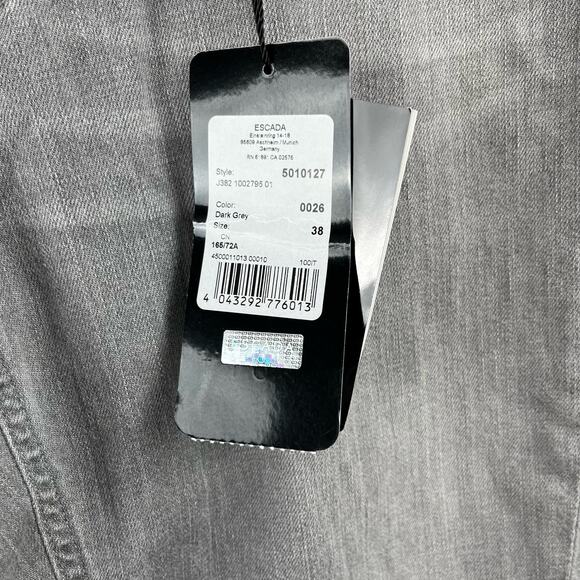 Escada Sport Light Gray Mid Rise Casual Skinny Ankle Jeans 38/US 8 NWT MSRP $195 - Picture 10 of 14